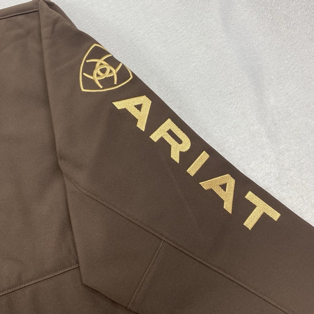 Ariat Logo Softshell Jacket Mens Extra Large Brown Full Zip Conceal Carry - Picture 3 of 13